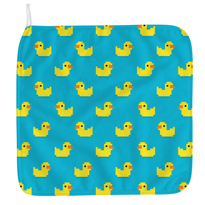8-Bit Rubber Duck Pattern Print Hand Towel