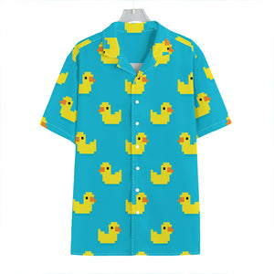 8-Bit Rubber Duck Pattern Print Hawaiian Shirt