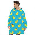 8-Bit Rubber Duck Pattern Print Hoodie Blanket