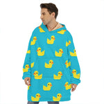 8-Bit Rubber Duck Pattern Print Hoodie Blanket