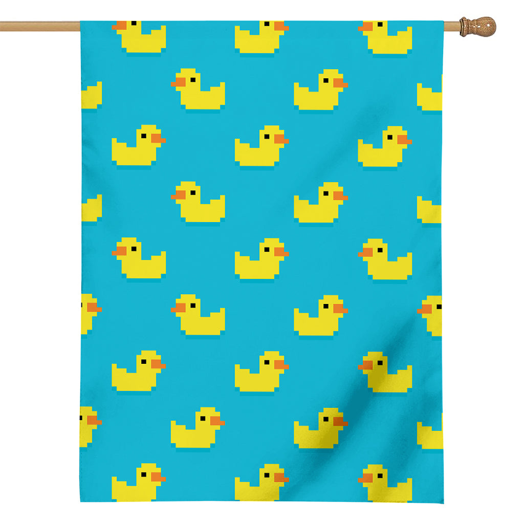 8-Bit Rubber Duck Pattern Print House Flag
