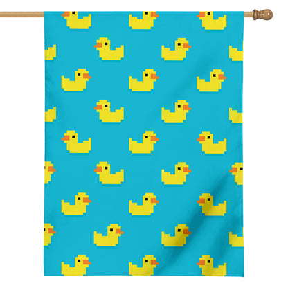 8-Bit Rubber Duck Pattern Print House Flag