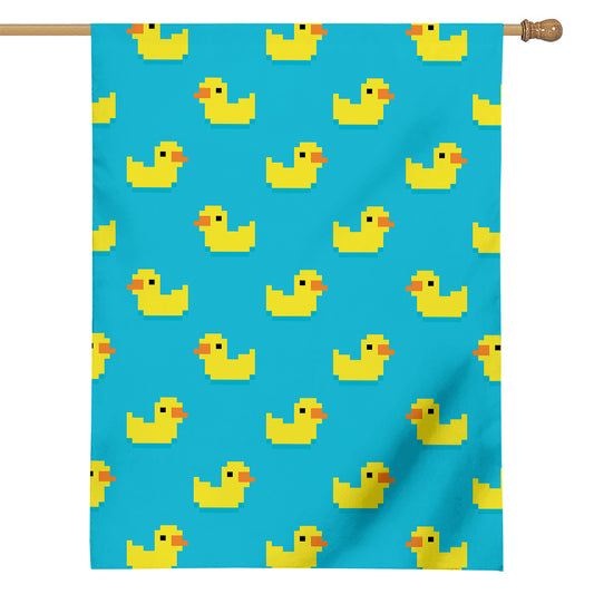 8-Bit Rubber Duck Pattern Print House Flag