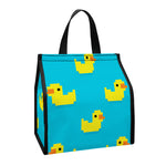 8-Bit Rubber Duck Pattern Print Insulated Lunch Tote