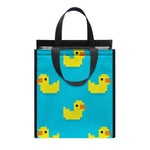 8-Bit Rubber Duck Pattern Print Insulated Lunch Tote