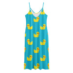 8-Bit Rubber Duck Pattern Print Jersey Midi Cami Dress