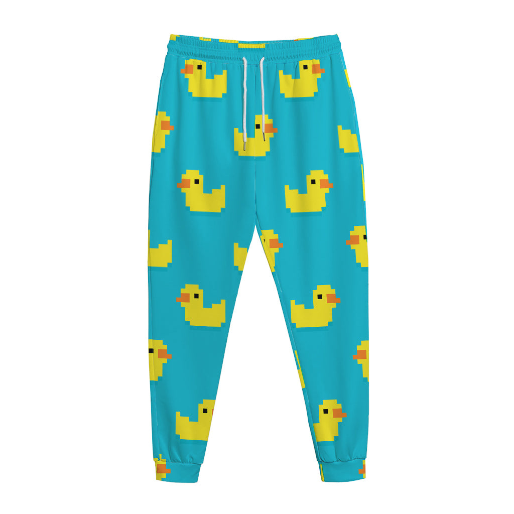 8-Bit Rubber Duck Pattern Print Jogger Pants