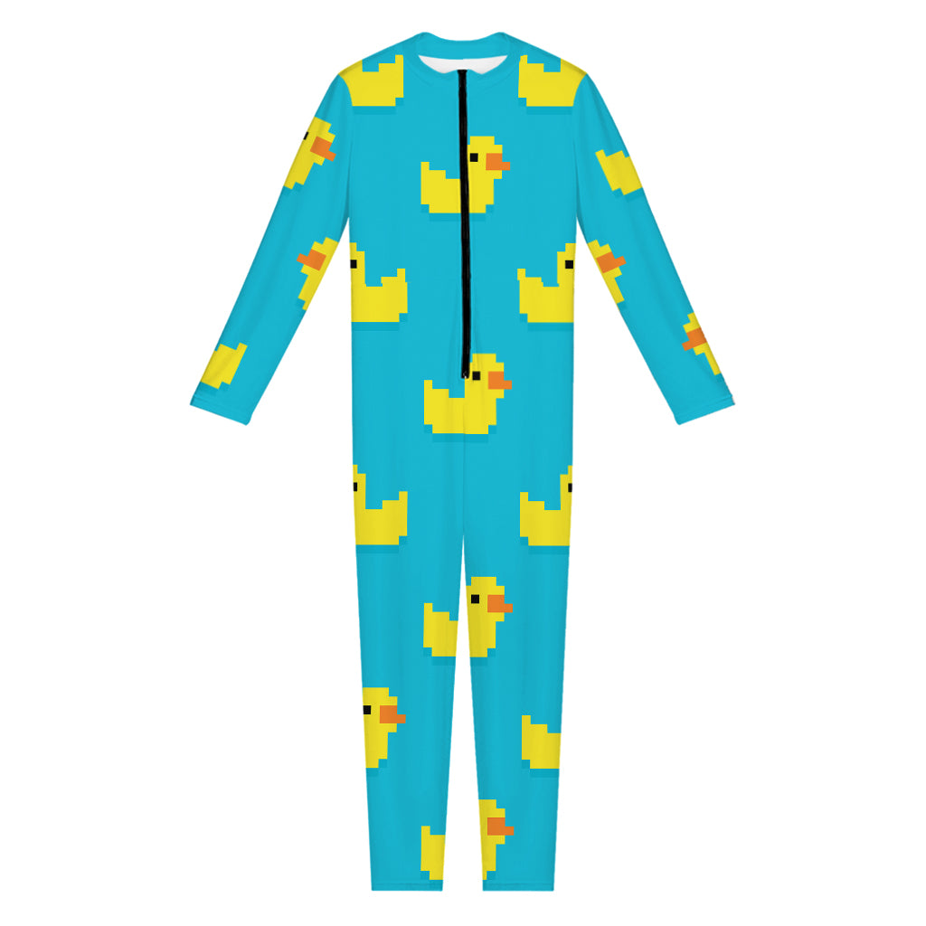 8-Bit Rubber Duck Pattern Print Jumpsuit