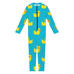 8-Bit Rubber Duck Pattern Print Jumpsuit