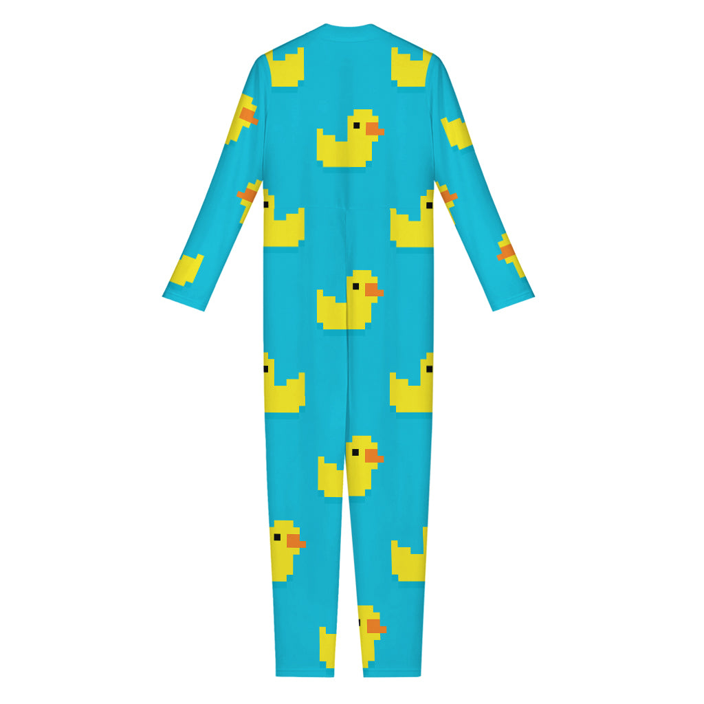 8-Bit Rubber Duck Pattern Print Jumpsuit