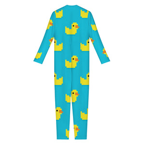 8-Bit Rubber Duck Pattern Print Jumpsuit