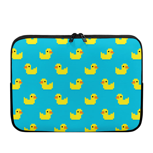 8-Bit Rubber Duck Pattern Print Laptop Sleeve