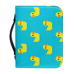 8-Bit Rubber Duck Pattern Print Leather Bible Cover