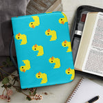 8-Bit Rubber Duck Pattern Print Leather Bible Cover