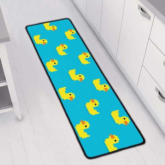 8-Bit Rubber Duck Pattern Print Long Kitchen Mat