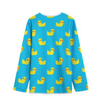 8-Bit Rubber Duck Pattern Print Long Sleeve Short Coat