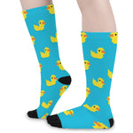 8-Bit Rubber Duck Pattern Print Long Socks