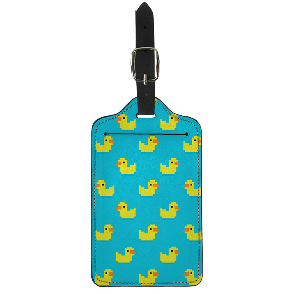 8-Bit Rubber Duck Pattern Print Luggage Tag