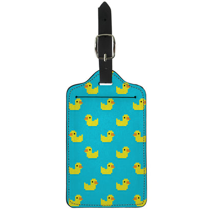8-Bit Rubber Duck Pattern Print Luggage Tag