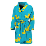 8-Bit Rubber Duck Pattern Print Men's Bathrobe