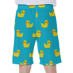 8-Bit Rubber Duck Pattern Print Men's Beach Shorts