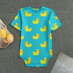 8-Bit Rubber Duck Pattern Print Men's Bodysuit