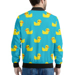 8-Bit Rubber Duck Pattern Print Men's Bomber Jacket