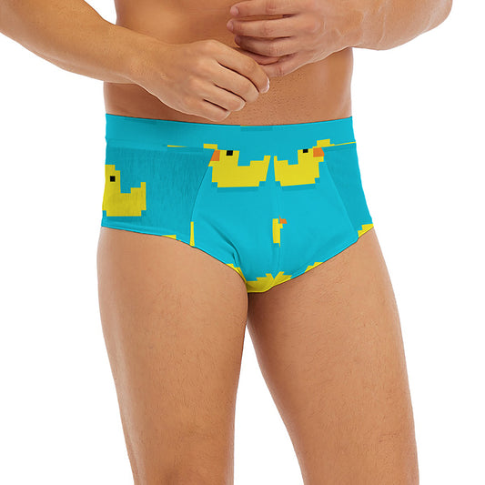 8-Bit Rubber Duck Pattern Print Men's Briefs
