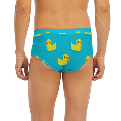 8-Bit Rubber Duck Pattern Print Men's Briefs