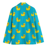 8-Bit Rubber Duck Pattern Print Men's Cotton Blazer