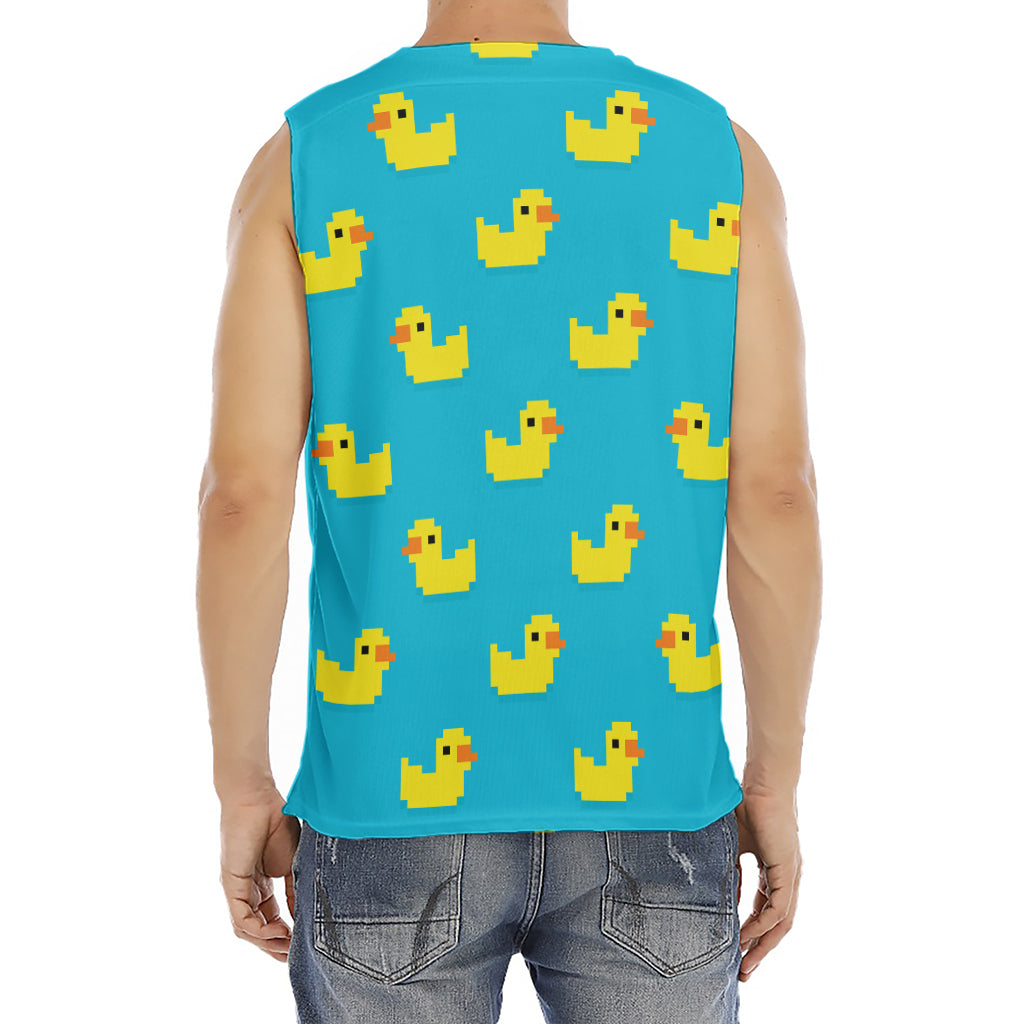 8-Bit Rubber Duck Pattern Print Men's Fitness Tank Top