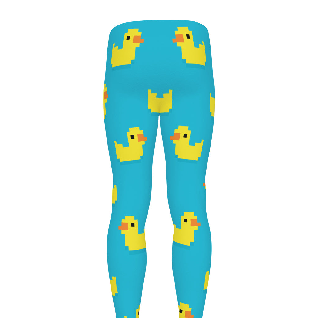 8-Bit Rubber Duck Pattern Print Men's leggings