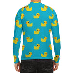 8-Bit Rubber Duck Pattern Print Men's Long Sleeve Rash Guard