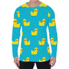 8-Bit Rubber Duck Pattern Print Men's Long Sleeve T-Shirt