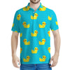 8-Bit Rubber Duck Pattern Print Men's Polo Shirt