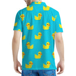 8-Bit Rubber Duck Pattern Print Men's Polo Shirt