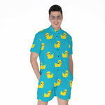 8-Bit Rubber Duck Pattern Print Men's Rompers