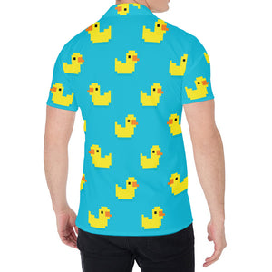 8-Bit Rubber Duck Pattern Print Men's Shirt