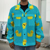 8-Bit Rubber Duck Pattern Print Men's Shirt Jacket