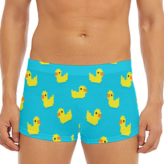 8-Bit Rubber Duck Pattern Print Men's Short Boxer Briefs