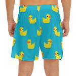 8-Bit Rubber Duck Pattern Print Men's Split Running Shorts