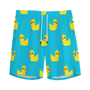 8-Bit Rubber Duck Pattern Print Men's Sports Shorts