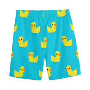 8-Bit Rubber Duck Pattern Print Men's Sports Shorts