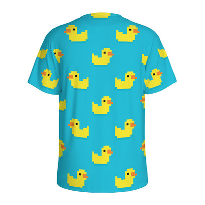 8-Bit Rubber Duck Pattern Print Men's Sports T-Shirt
