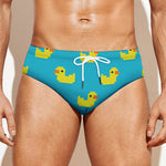 8-Bit Rubber Duck Pattern Print Men's Swim Briefs