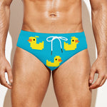 8-Bit Rubber Duck Pattern Print Men's Swim Briefs