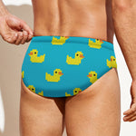 8-Bit Rubber Duck Pattern Print Men's Swim Briefs