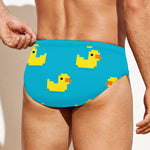 8-Bit Rubber Duck Pattern Print Men's Swim Briefs