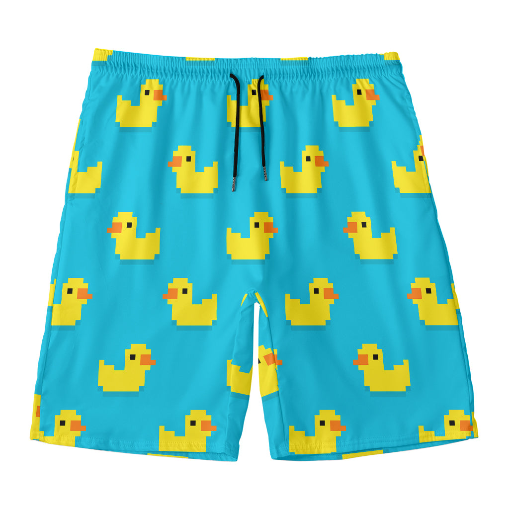 8-Bit Rubber Duck Pattern Print Men's Swim Trunks