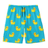 8-Bit Rubber Duck Pattern Print Men's Swim Trunks